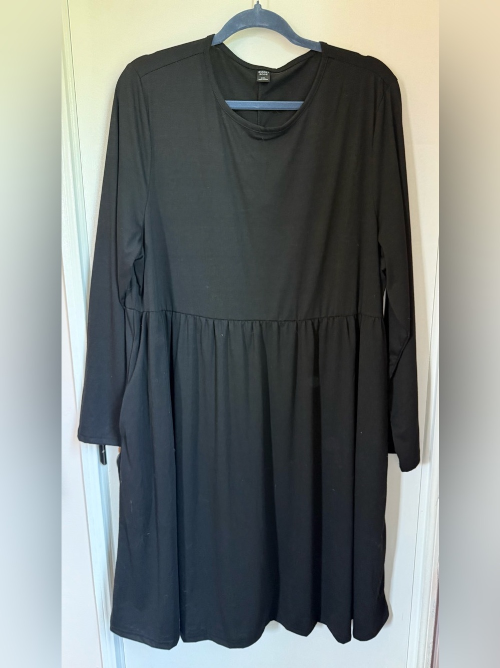 EUC - Emery Rose Black Long Sleeve Midi Dress - Size 4X